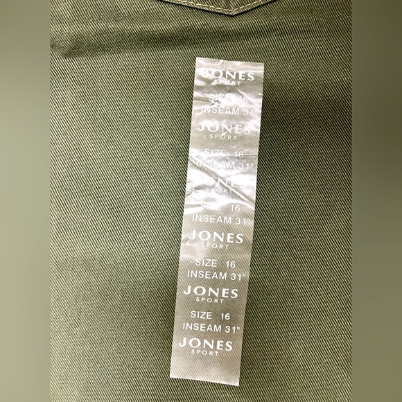 NWT Womens Jones Sports Classic Fit Olive Green Jeans  Size 16 - Picture 7 of 8